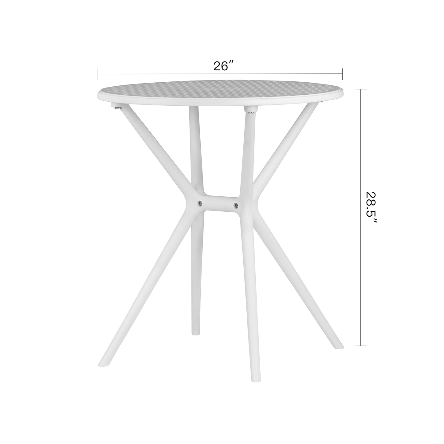 Bates White Plastic Round Dining Table