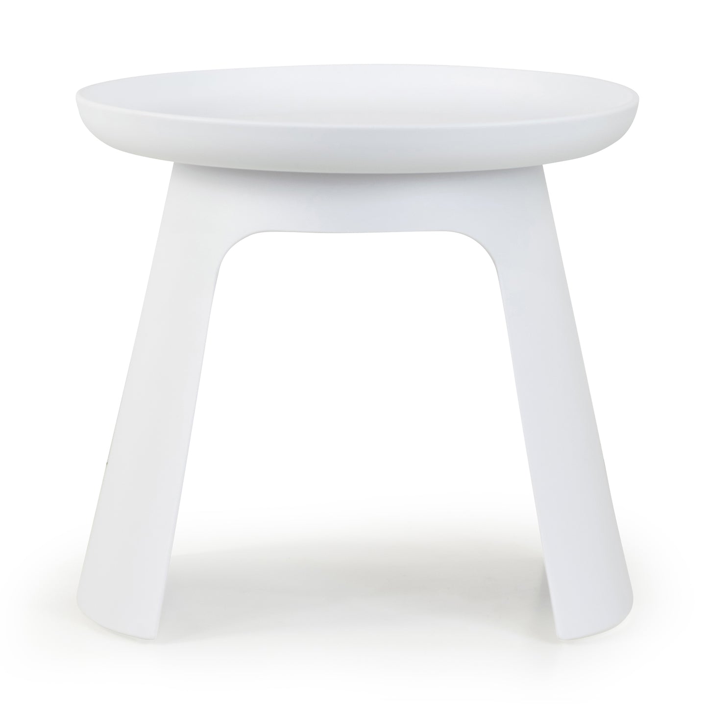 Balius White Plastic Round End Table