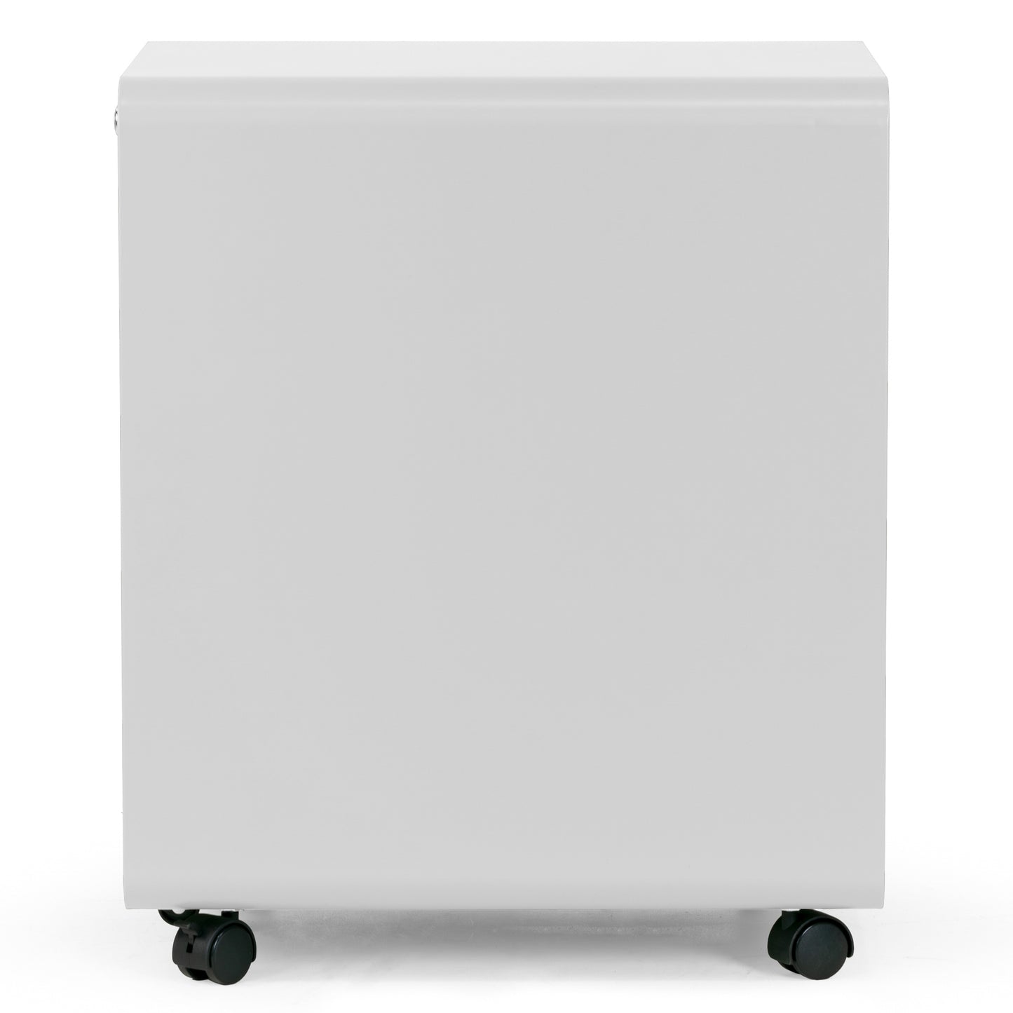 Aviya White 3-Drawer File Cabinet with lock and Wheels