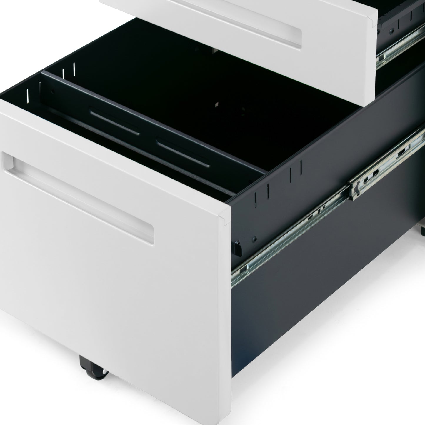 Aviya White 3-Drawer File Cabinet with lock and Wheels