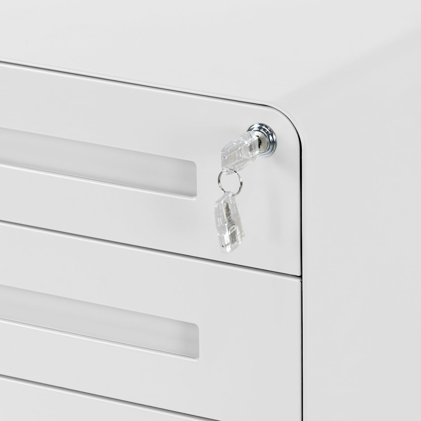 Aviya White 3-Drawer File Cabinet with lock and Wheels