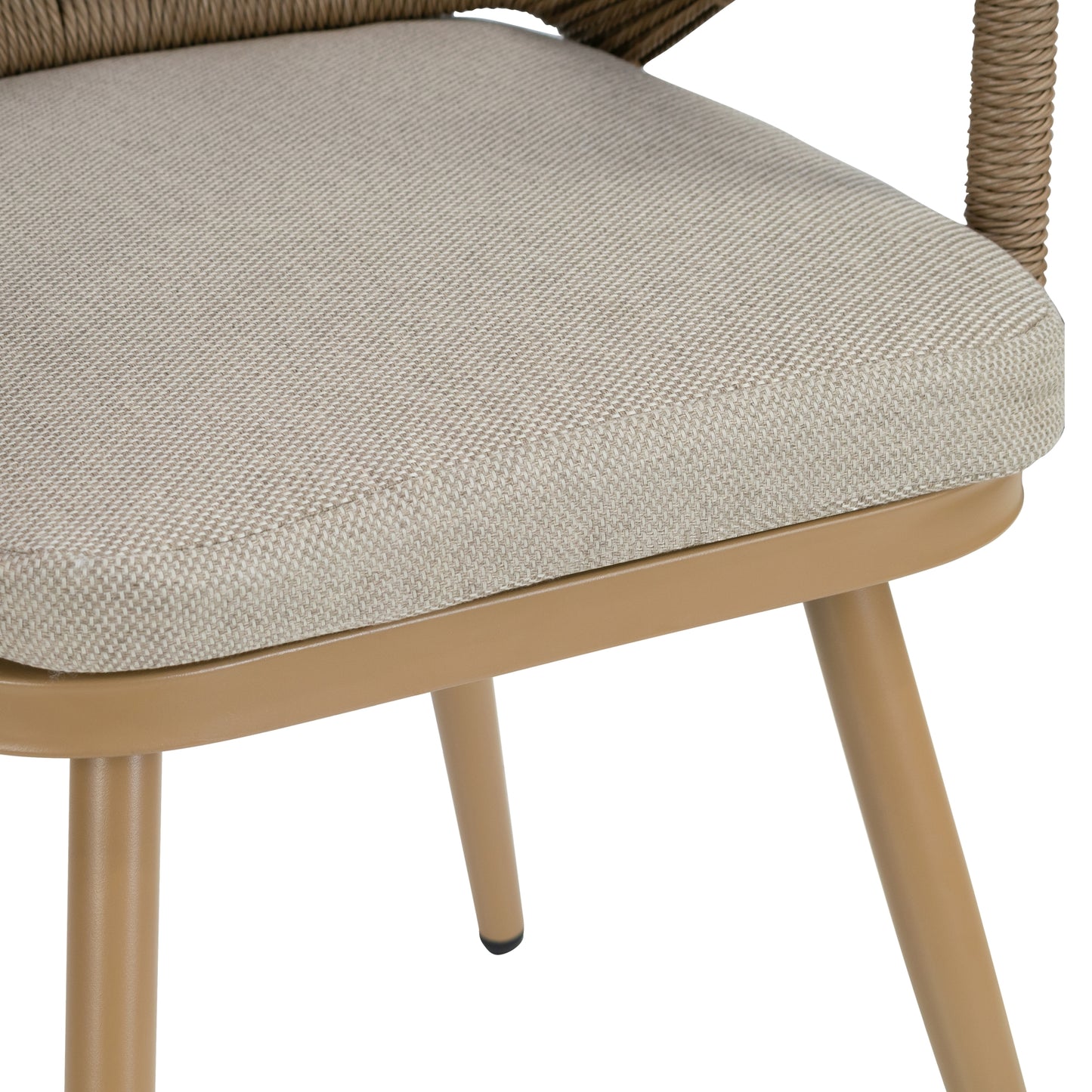 Set of 2 Binda Brown Outdoor Dining Chair with Hand-Woven Back