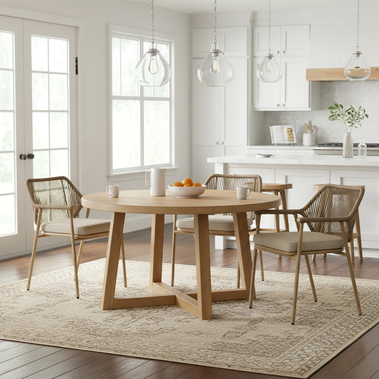 Set of 2 Bisera Brown Outdoor Dining Chair with Arms