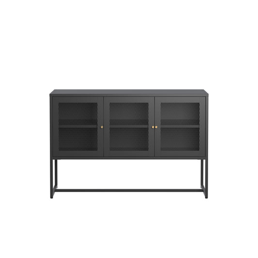 Bentley 31.56-inch Black Three Door Sideboard with Mesh Doors