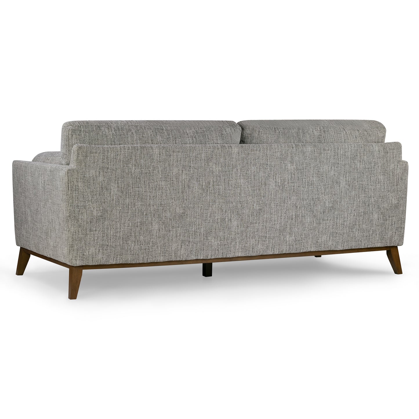 Birre Black and Ivory Blend Chenille Tweed Fabric Sofa with Wood Legs