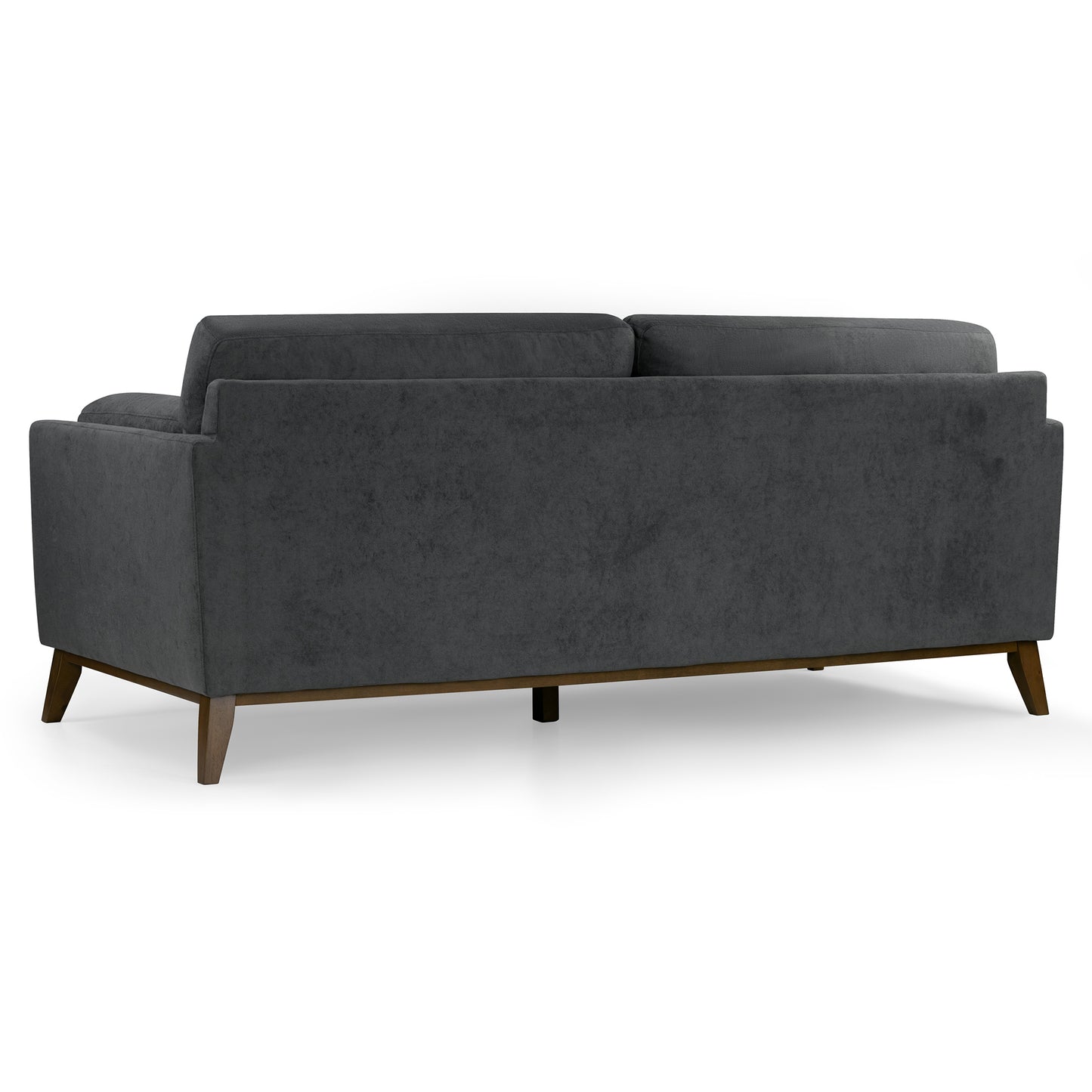 Birre Dark Gray Micro Boucle Fabric Sofa with Wood Legs