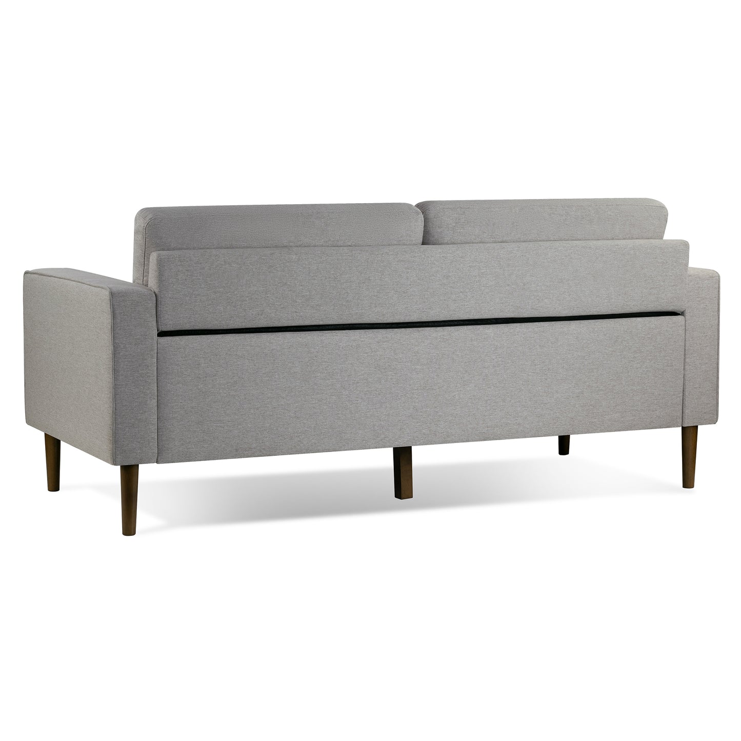 Bisera Beige Twill Tufted Fabric Sofa with Wood Legs