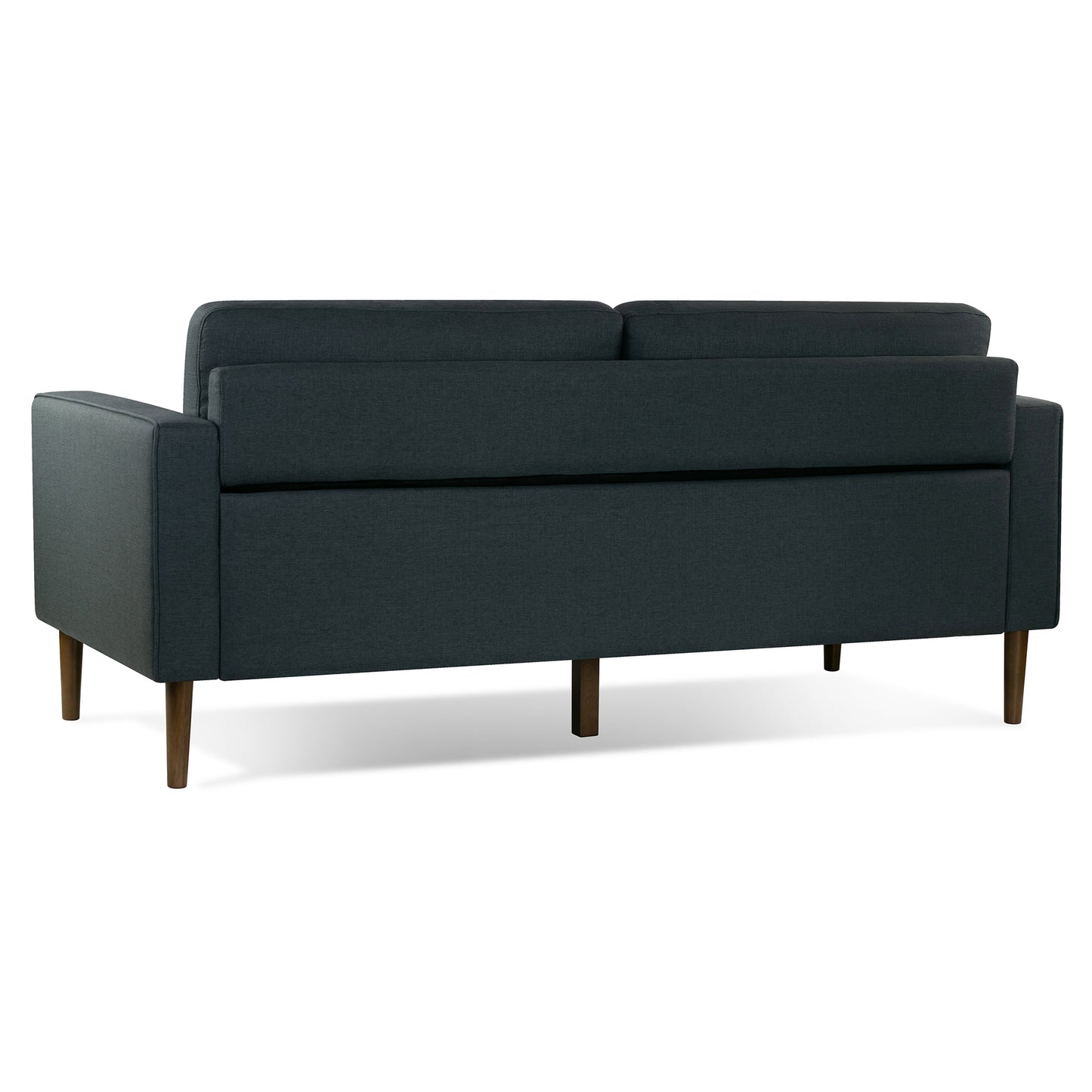 Bisera Dark Gray Twill Tufted Fabric Sofa with Wood Legs