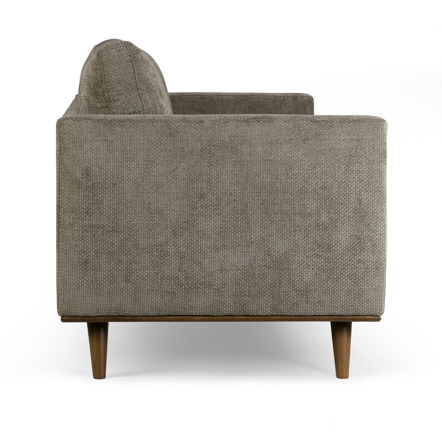 Bishop Brown Corduroy Twill Fabric Sofa with Wood Legs