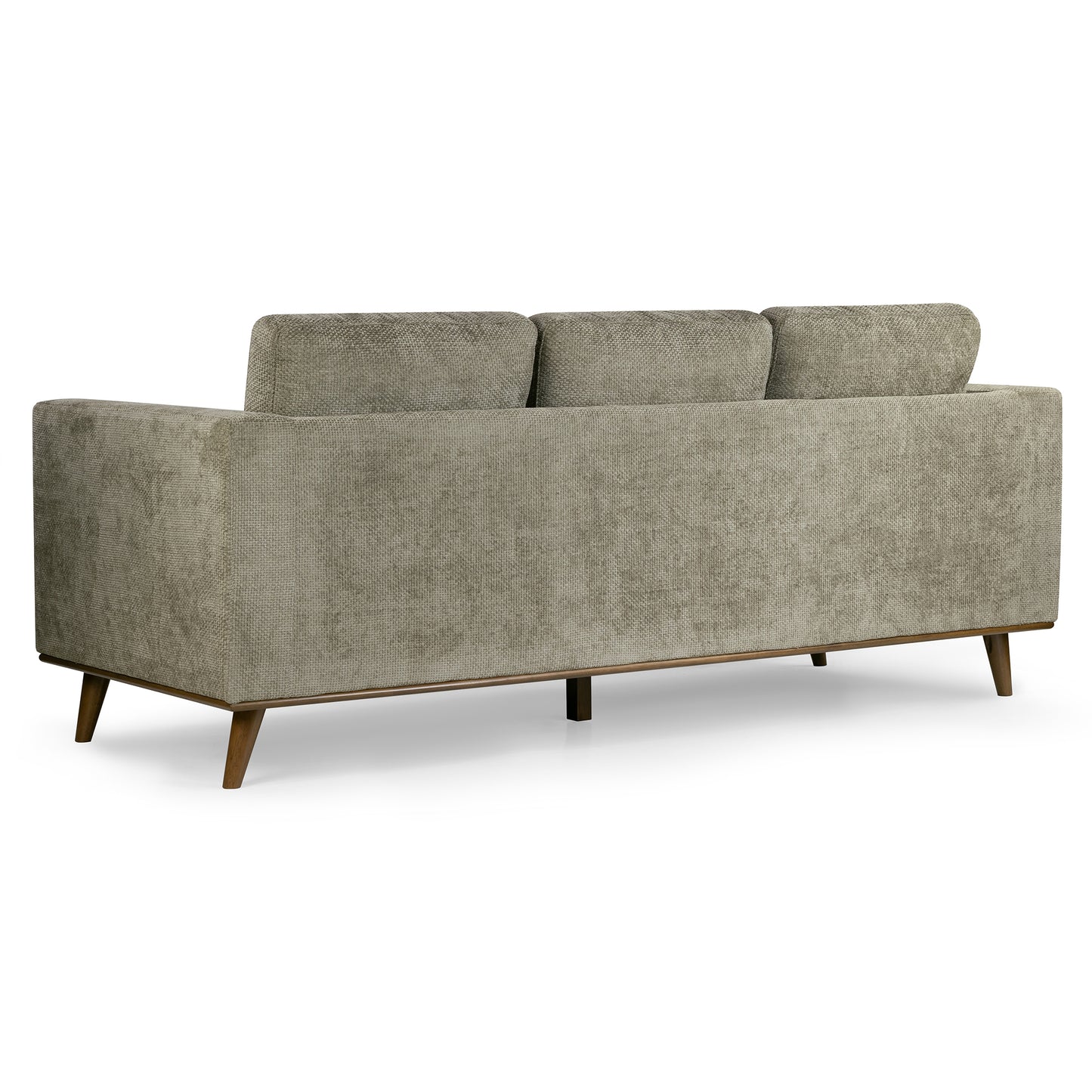 Bishop Brown Corduroy Twill Fabric Sofa with Wood Legs