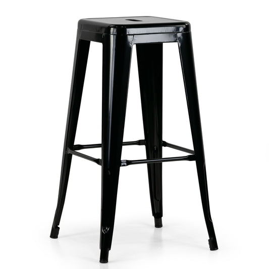 Set of 2 Barton Black Metal Backless Bar Stool