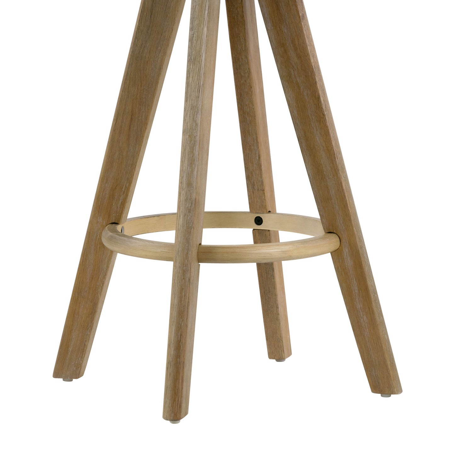 Set of 2 Asta Dark Washed Wood Bar Stool with Low Back Fabric Seat