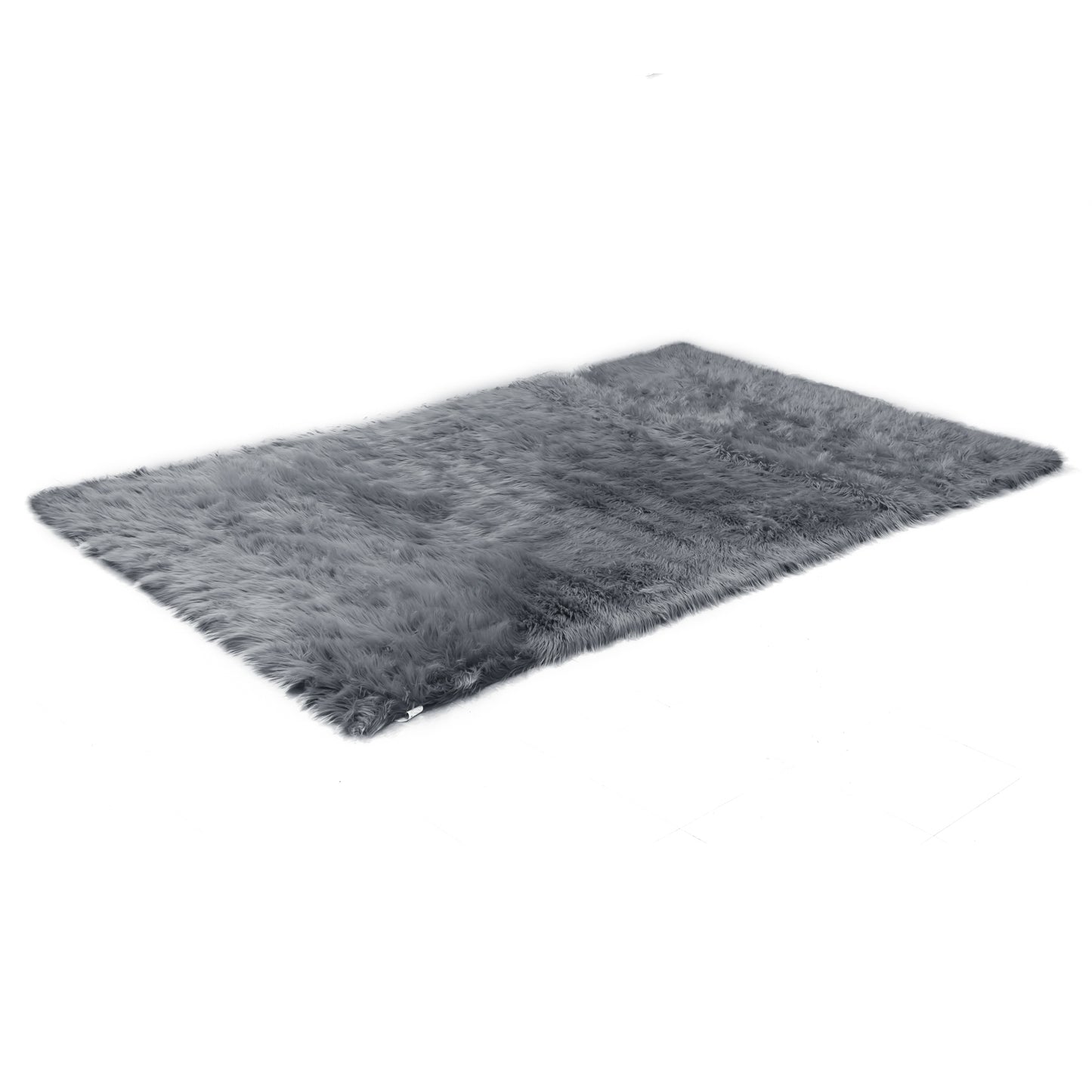 Aileen Faux Sheepskin Fur Area Rug Grey Rectangular 7x5