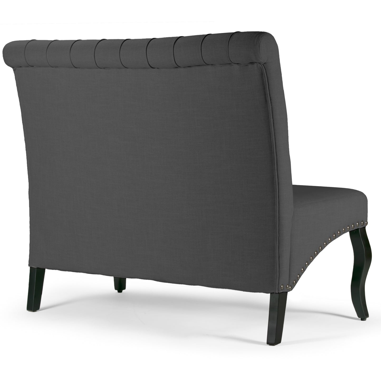 Alisa Grey Upholstered Settee Banquette Bench Loveseat with Button Tufting