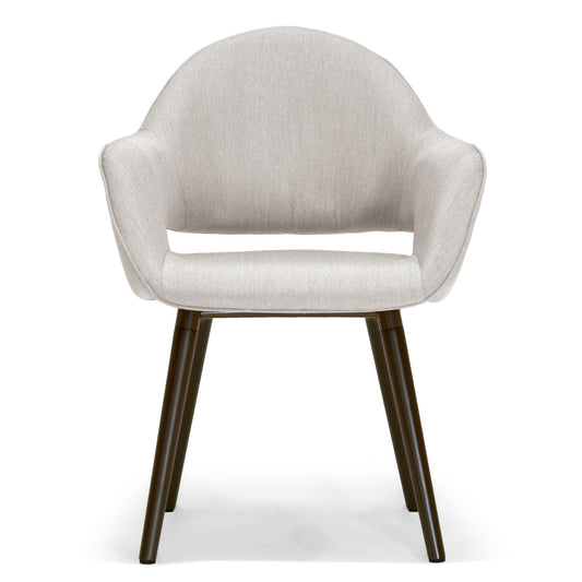 Set of 2 Adel Modern Beige Arm Chair Dining Chair with Beech Legs
