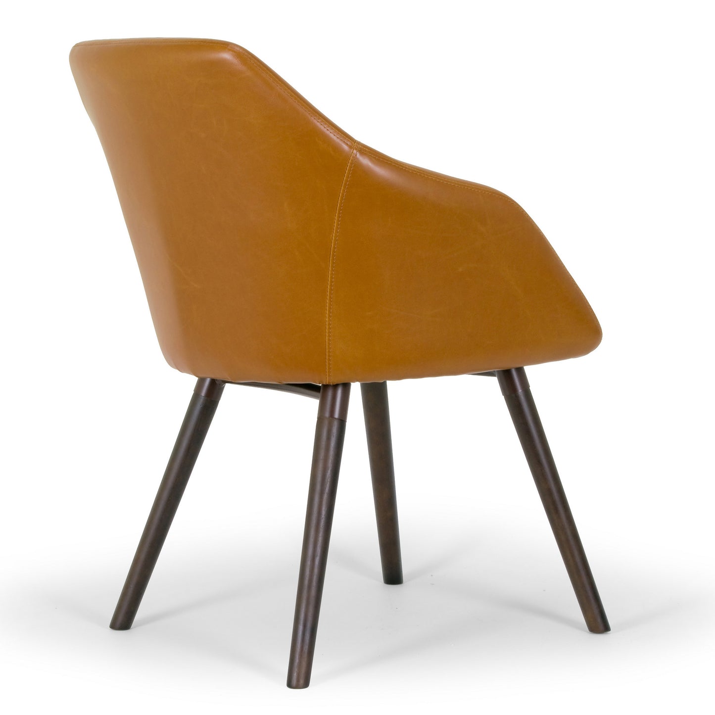 Set of 2 Adaya Cappuccino Faux Leather Arm Chair with Beech Legs