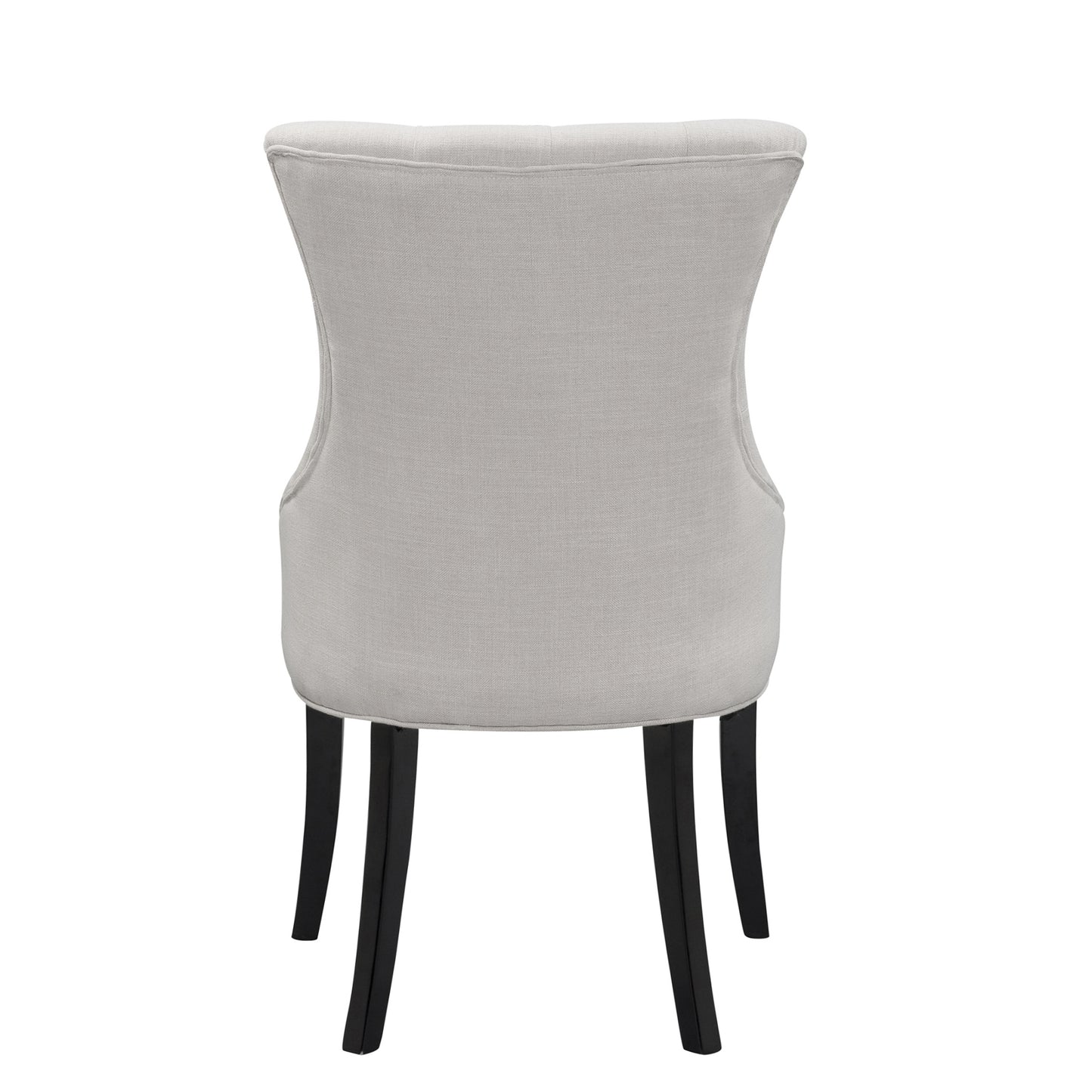 Set of 2 Alei Beige Fabric Dining Chair Wing Chair with Tufted Buttons