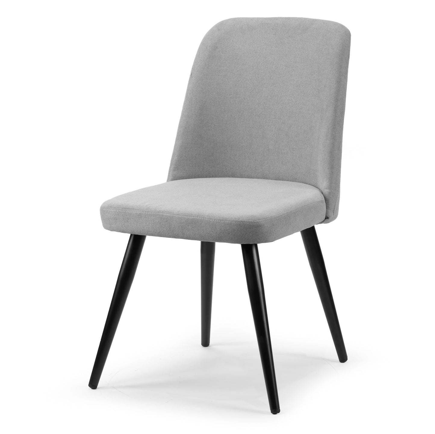 Set of 2 Amira Grey Dining Chair with Black Metal Legs