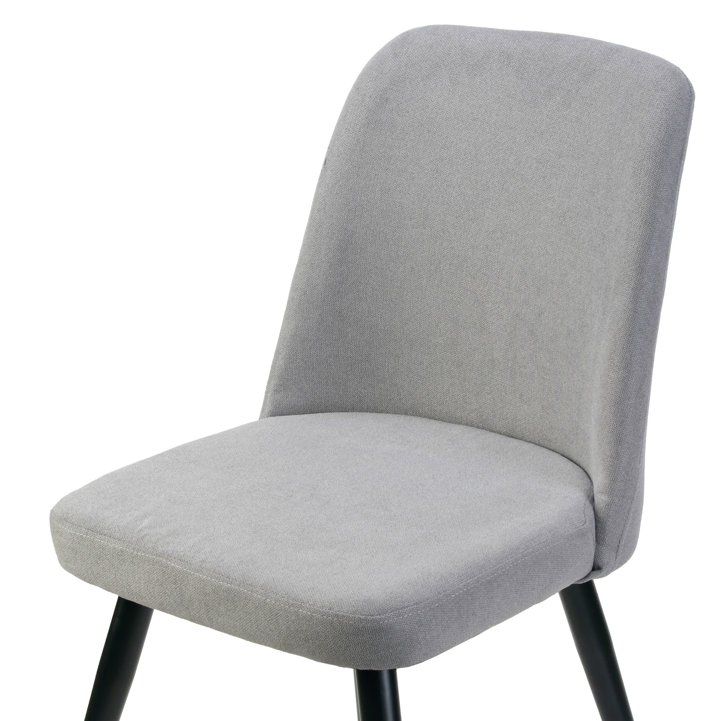 Set of 2 Amira Grey Dining Chair with Black Metal Legs