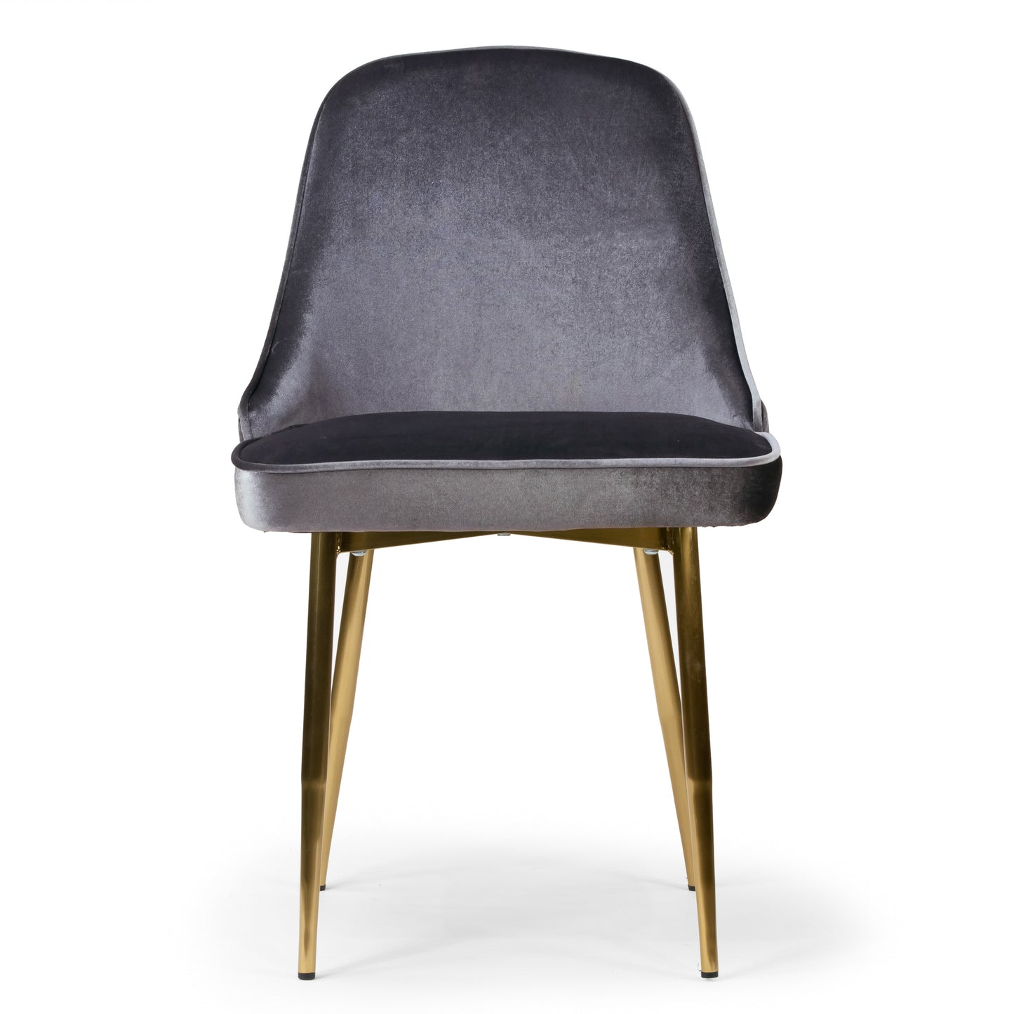 Set of 2 Alpha Sandy Brown Velvet Chair with Brushed Golden Steel Legs