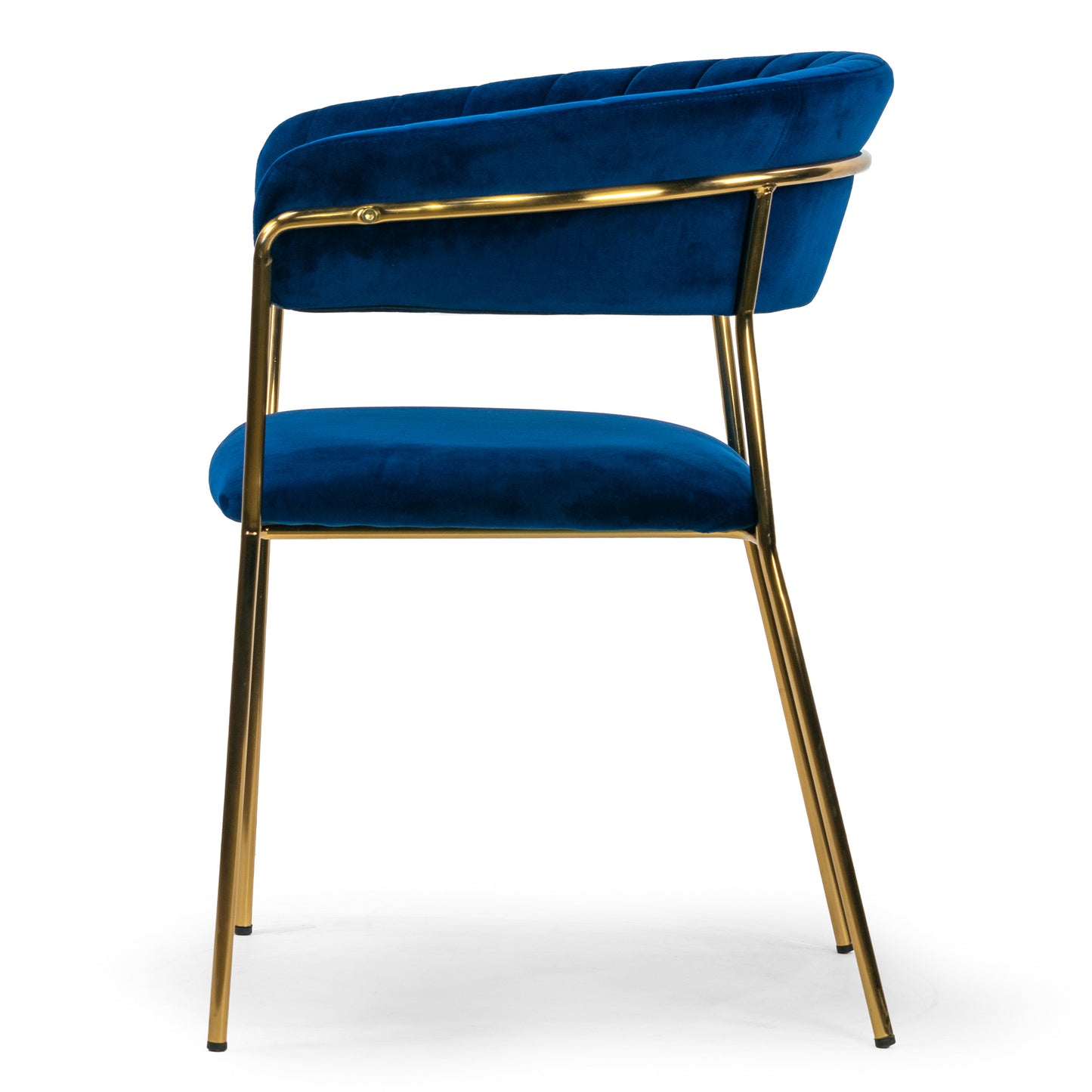 Set of 2 Anya Blue Velvet Arm Chair with Golden Metal Legs