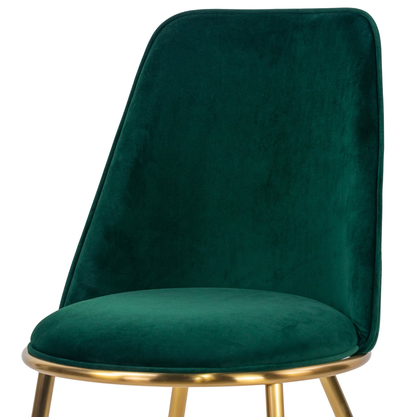 Set of 2 Anzu Green Velvet Dining Chair with Golden Metal Legs