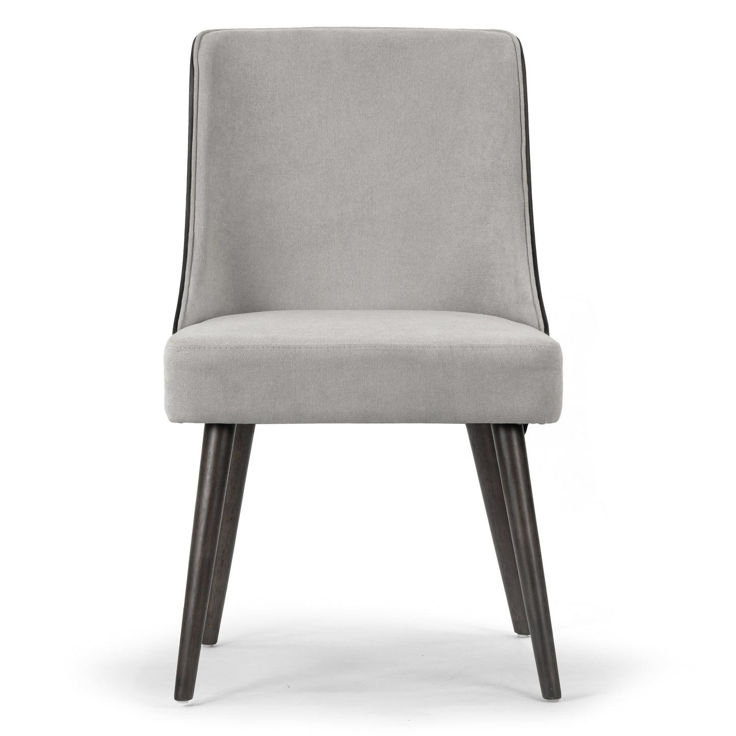 Set of 2 Asma Fabric Chair with Black Bentwood Back and Solid Wood Legs