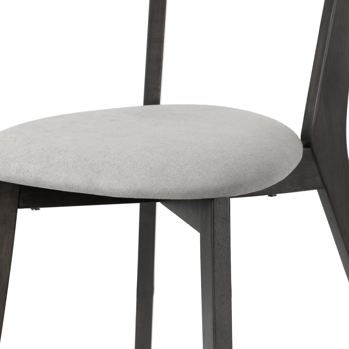 Set of 2 Aspen Black Rubberwood Dining Chair with Upholstered Seat