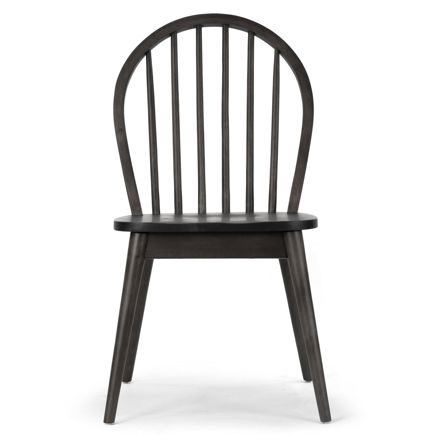 Set of 2 Astra Black Solid Wood Chair with Windsor Back