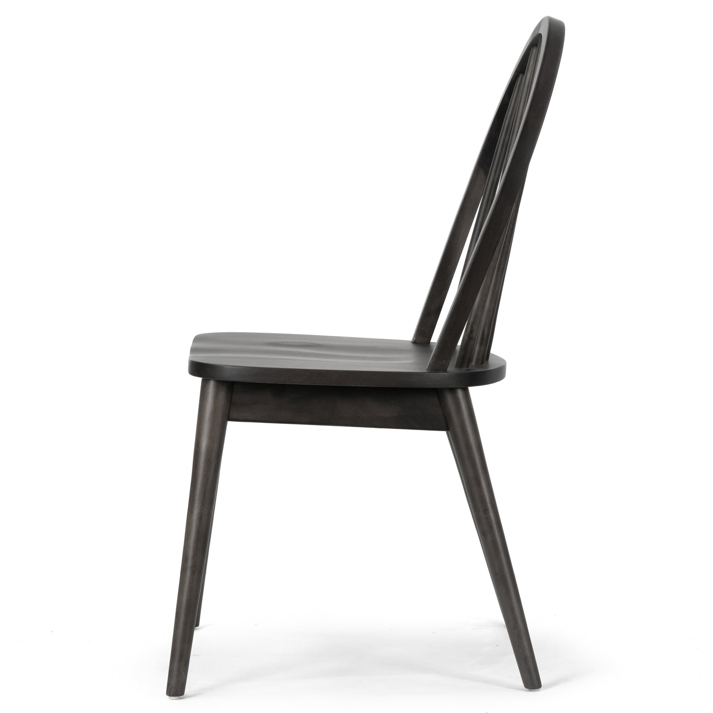 Set of 2 Astra Black Solid Wood Chair with Windsor Back