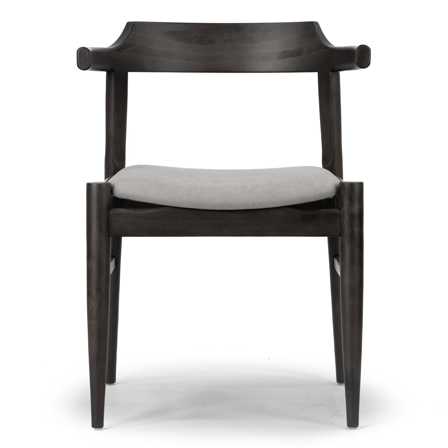 Set of 2 Atlas Retro Modern Black Wood Chair with Curved Back