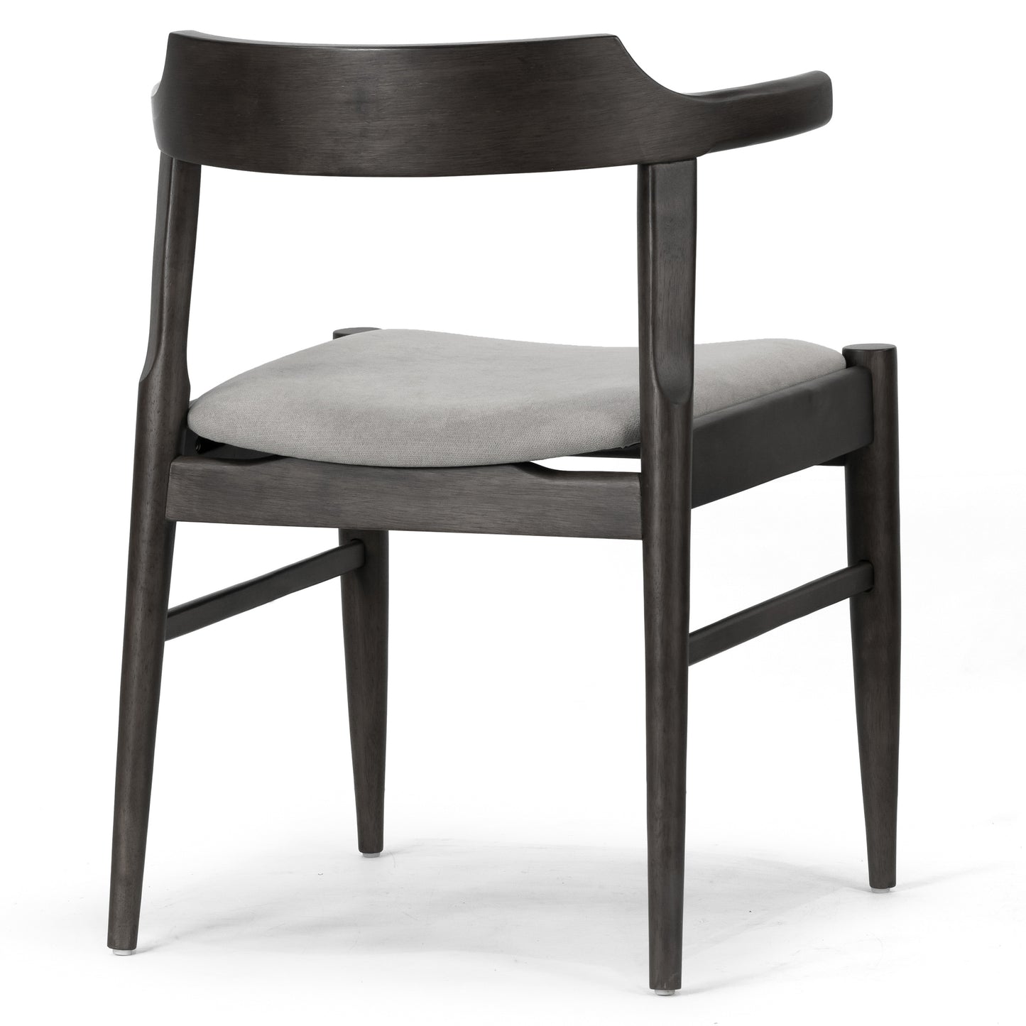 Set of 2 Atlas Retro Modern Black Wood Chair with Curved Back