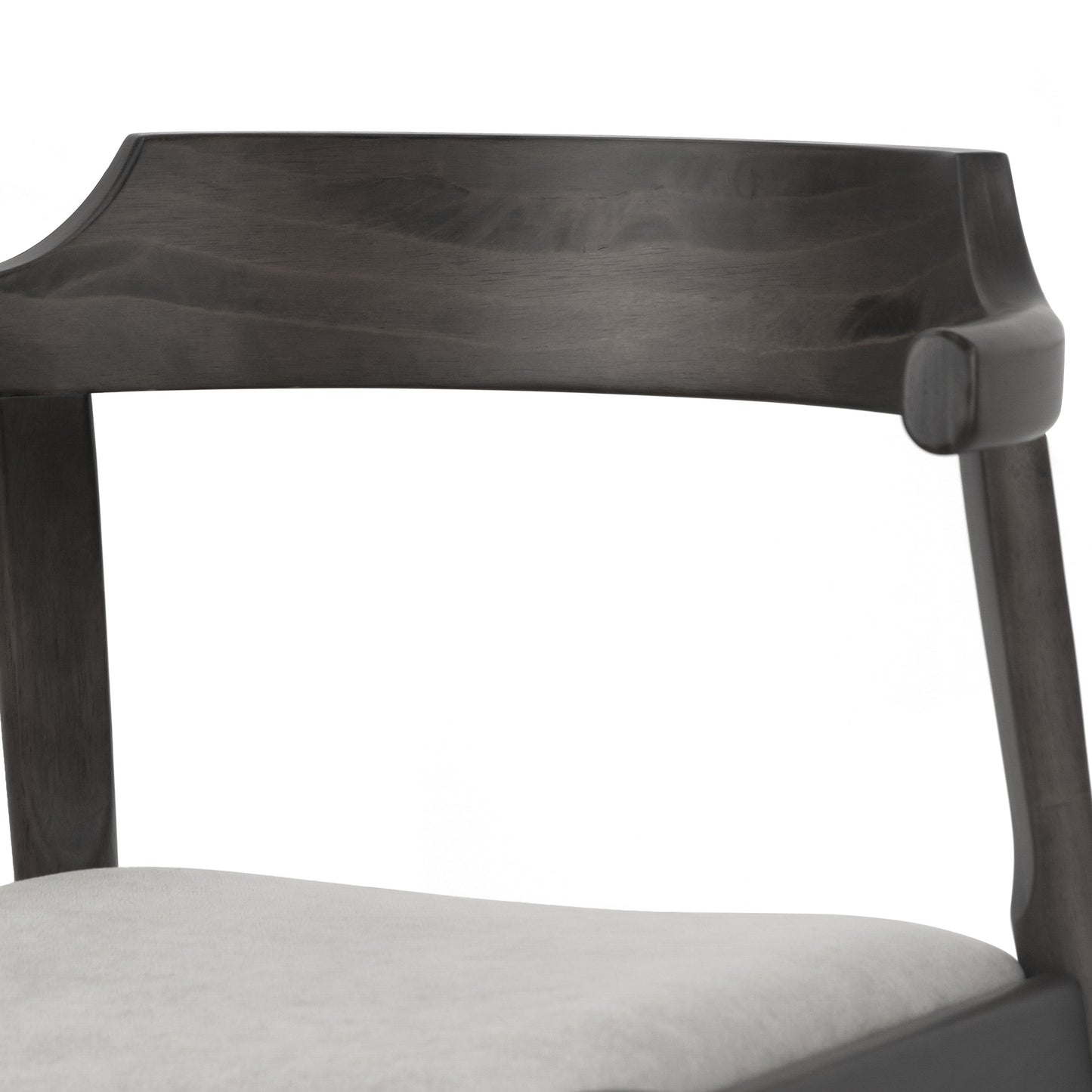 Set of 2 Atlas Retro Modern Black Wood Chair with Curved Back