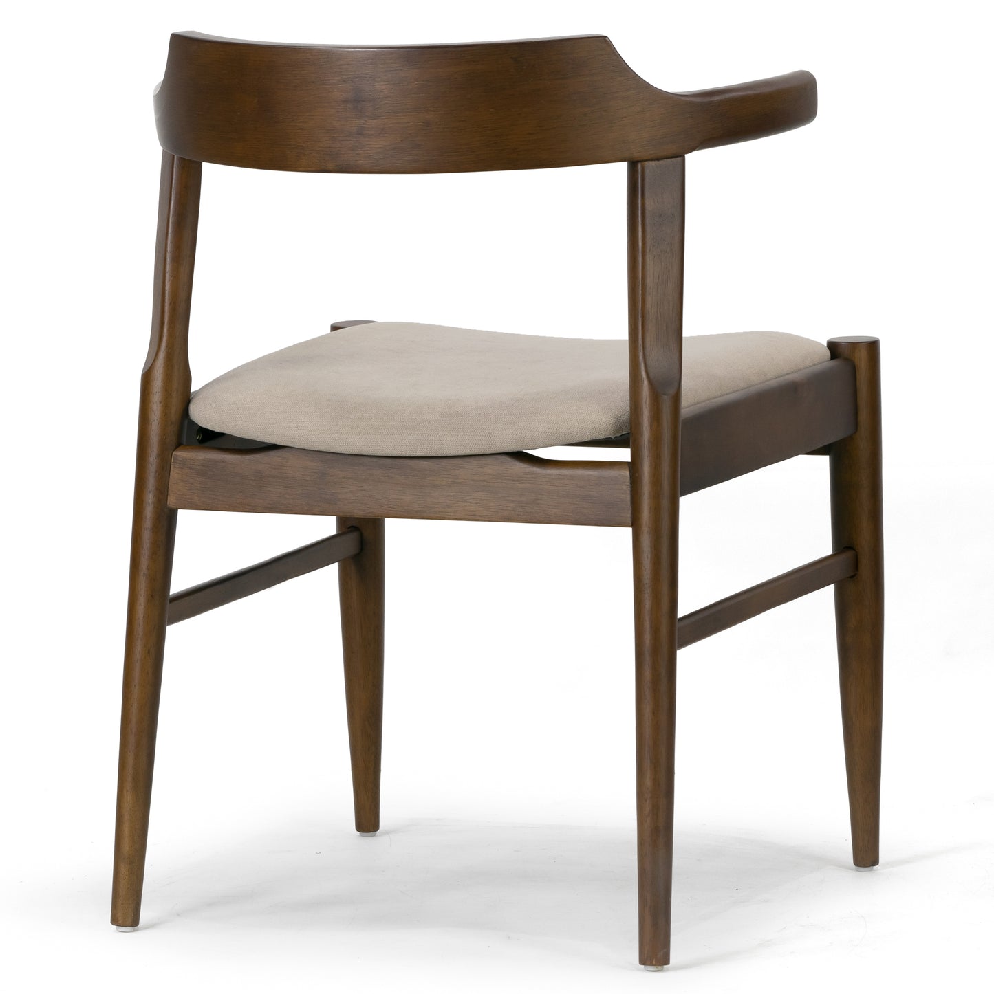 Set of 2 Atlas Retro Modern Dark Brown Wood Chair with Curved Back