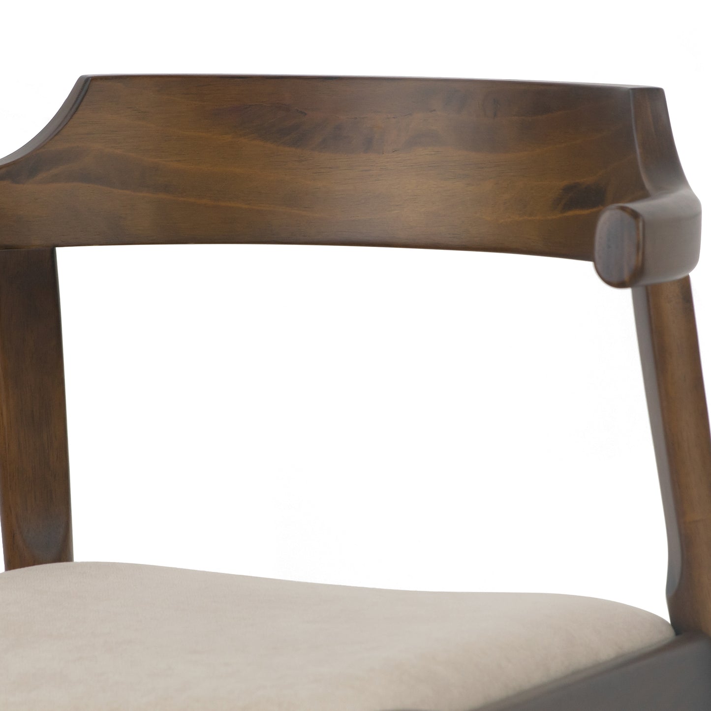 Set of 2 Atlas Retro Modern Dark Brown Wood Chair with Curved Back