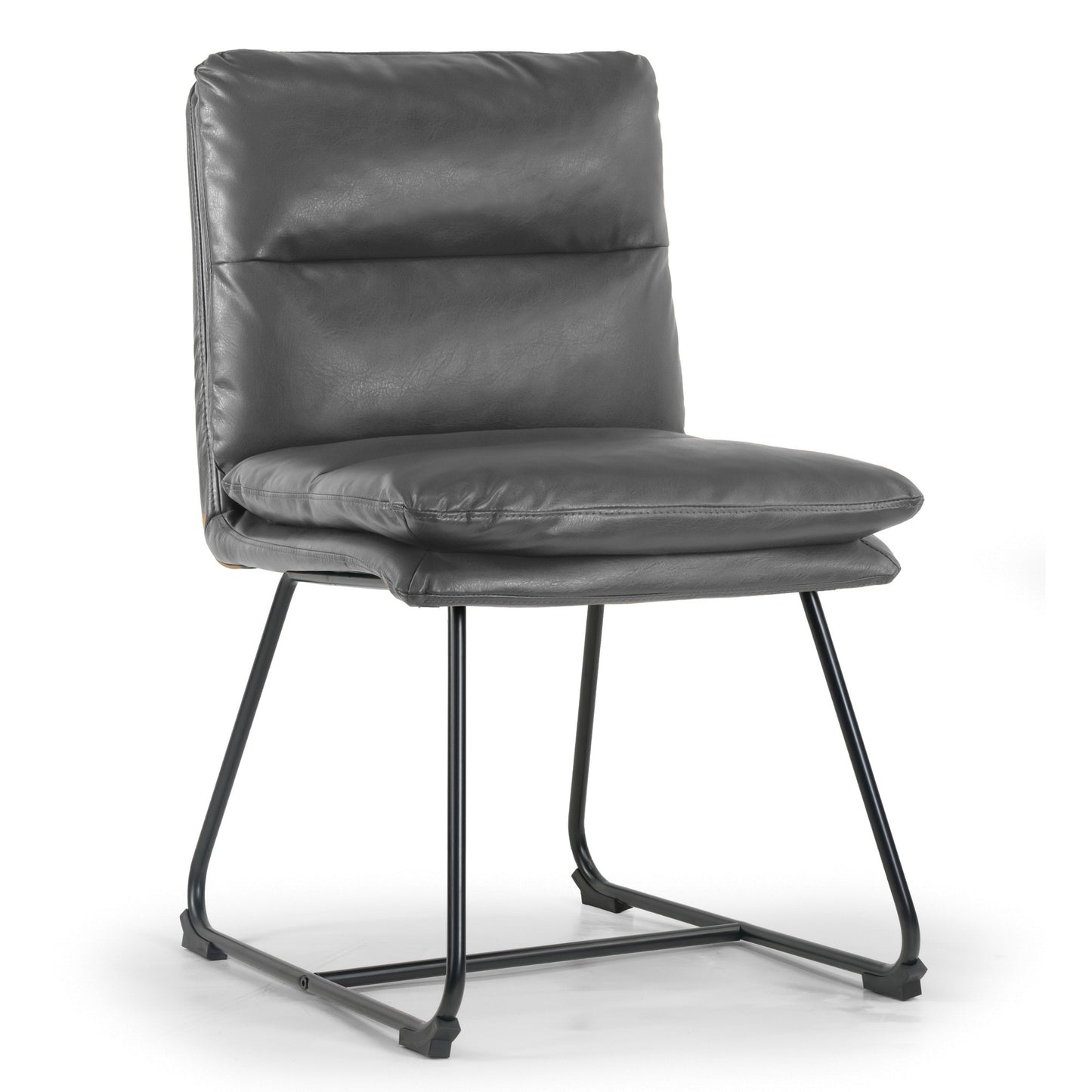 Set of 2 Aulani Grey Upholstered Metal Frame Dining Chair with Puffy Cushions