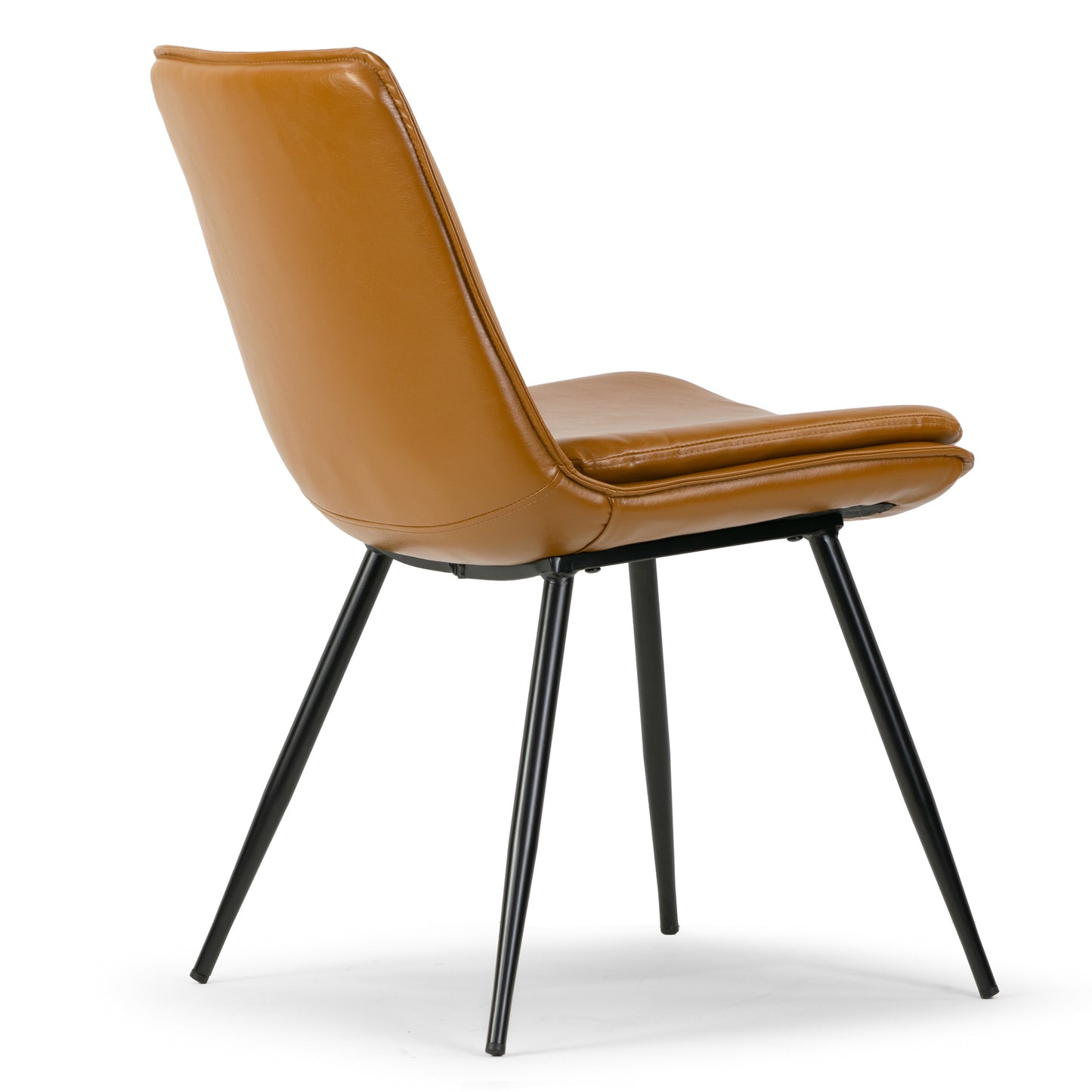 Set of 2 Avalon Cappuccino Faux Leather Dining Chair with Black Metal Legs