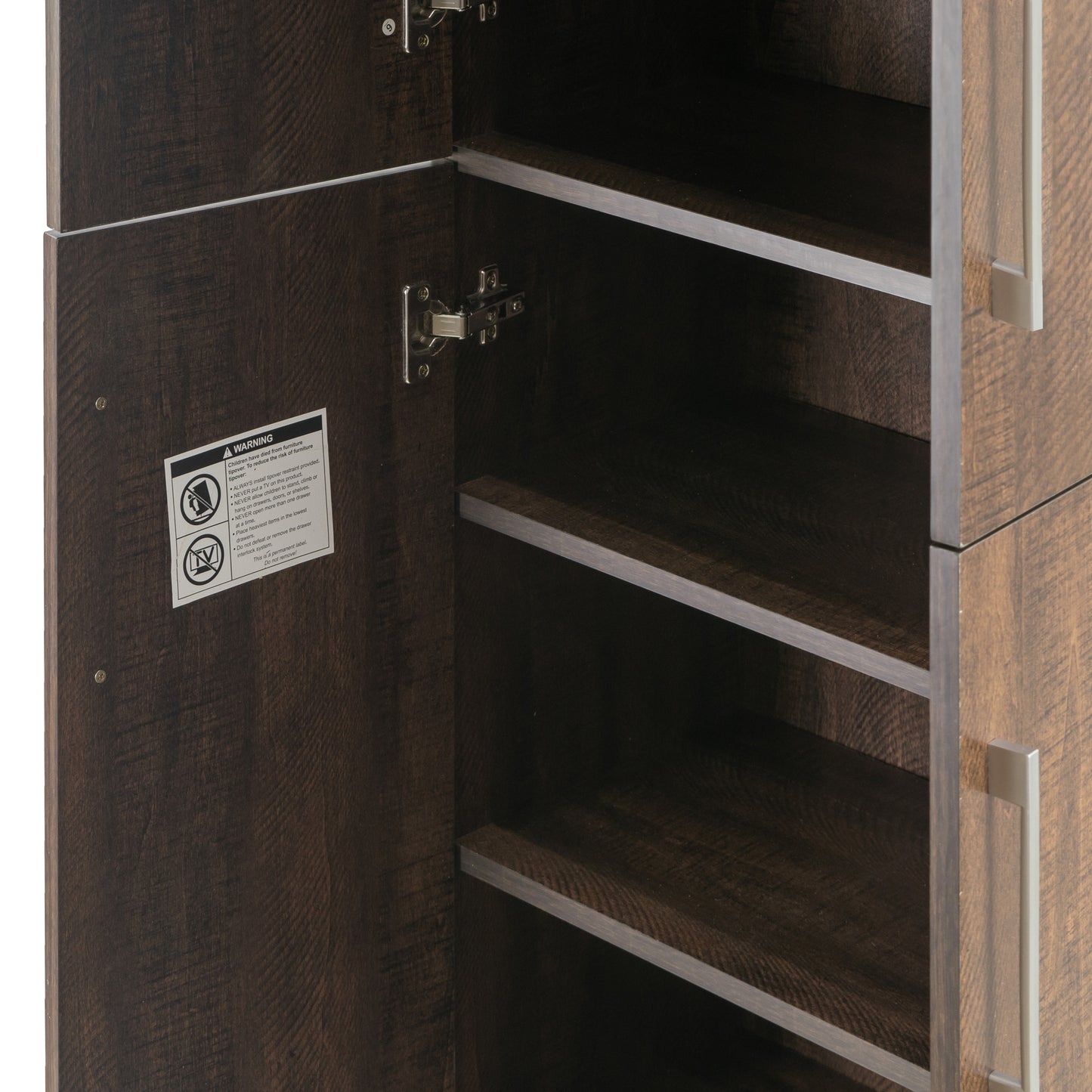 Anthea Dark Brown Four-door Shoe Cabinet
