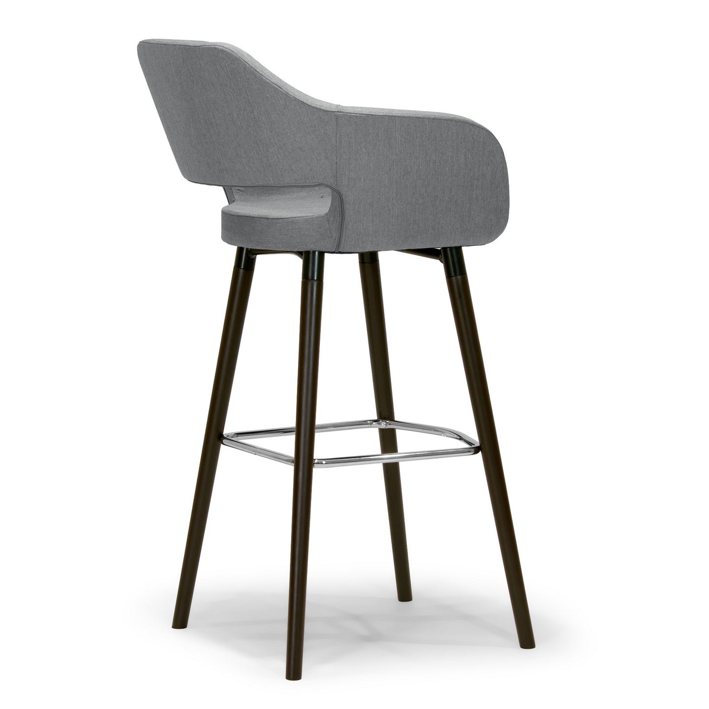 Adel Mid-century Retro Modern Grey Fabric Bar Stool with Beech Legs (Set of 2)