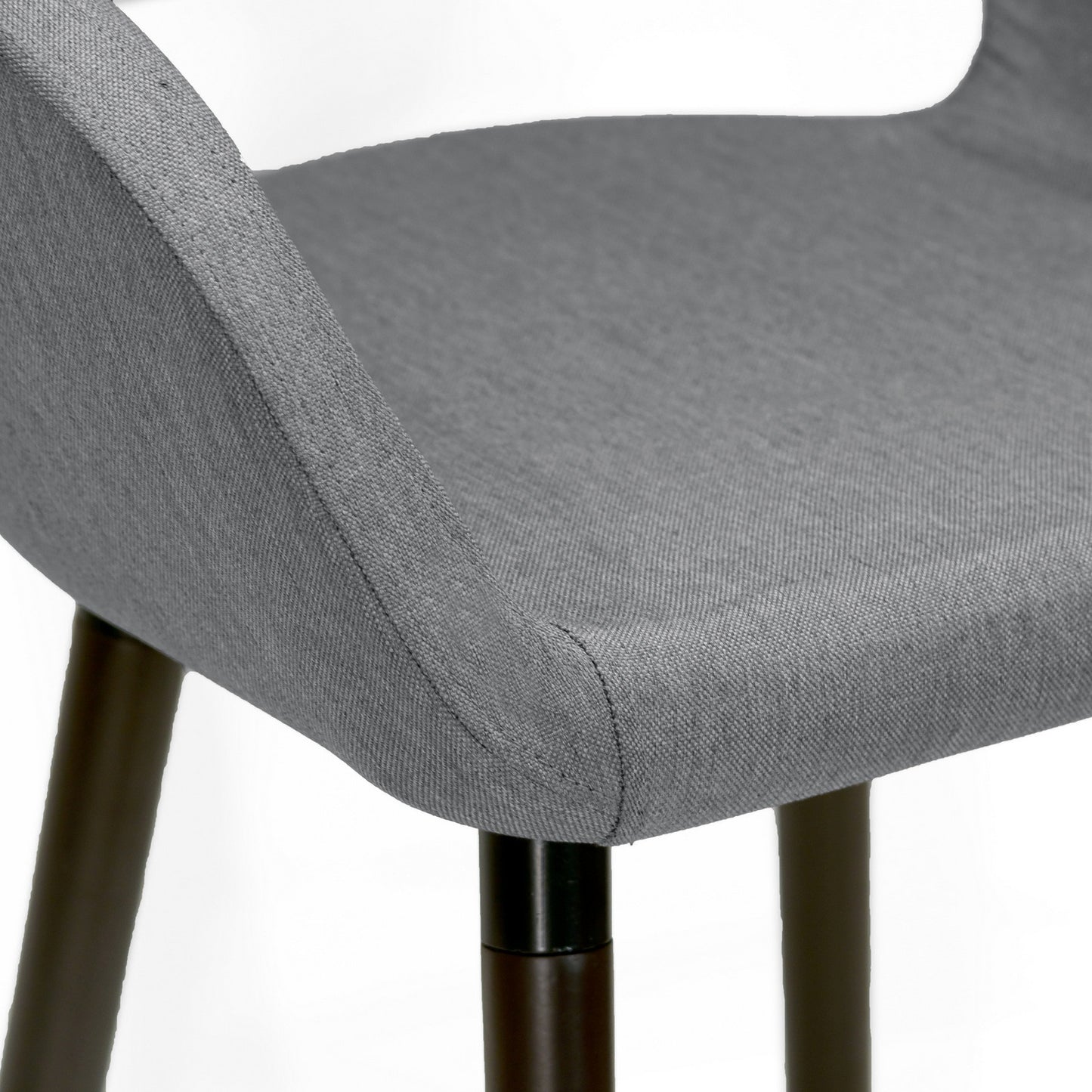Adel Mid-century Retro Modern Grey Fabric Bar Stool with Beech Legs (Set of 2)