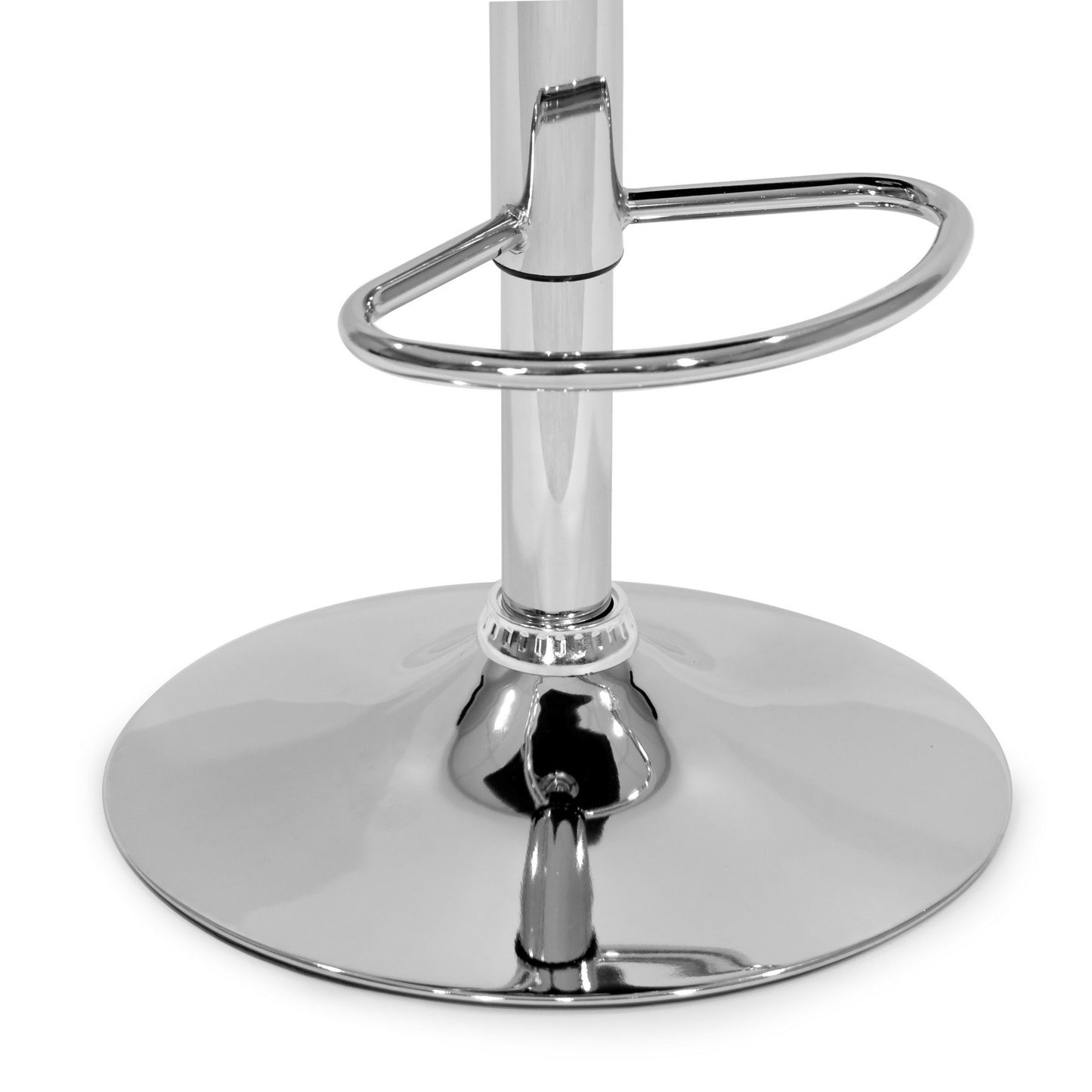 Adler Black PU Leather Adjustable Height Swivel Dimpled Back Bar Stool (Set of 2)