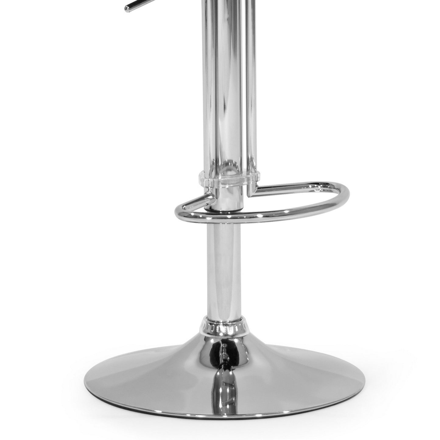 Adria Ash Color Light Taupe PU Leather Chrome Frame Adjustable Height Swivel Bar Stool (Set of 2)