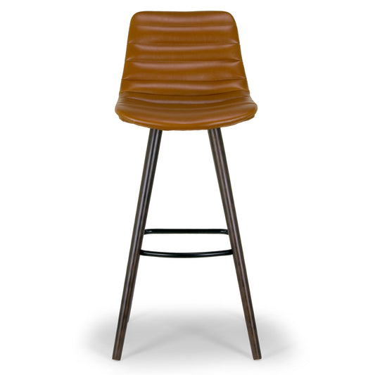 Set of 2 Alden Caramel Brown Bar Stool with Beech Legs