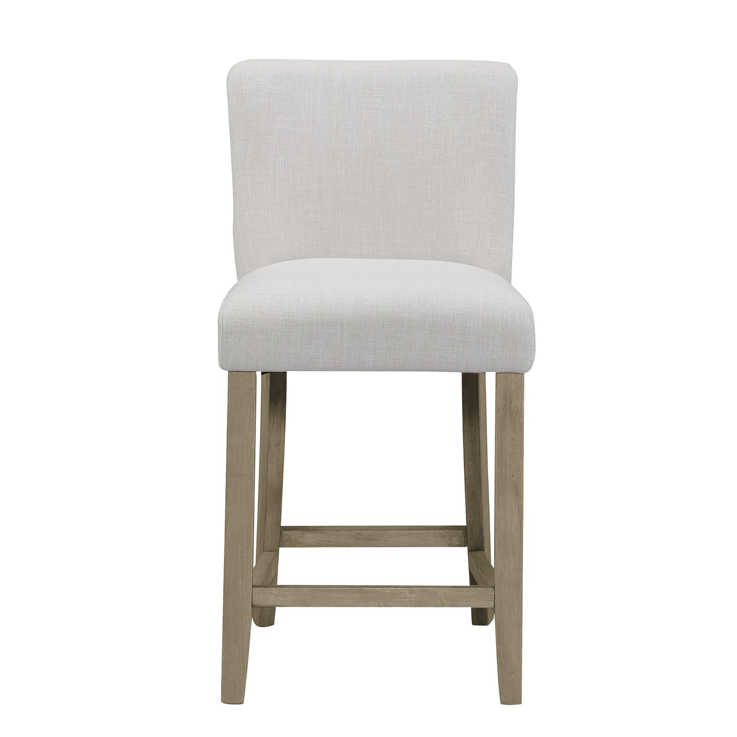 Set of 2 Aleco Beige Fabric Counter Stool with Metal Nail Head Accents