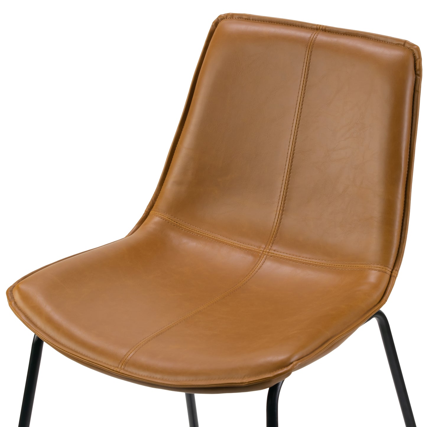 Set of 2 Amery Iron Frame Vintage Cappuccino Faux Leather Bar Stool