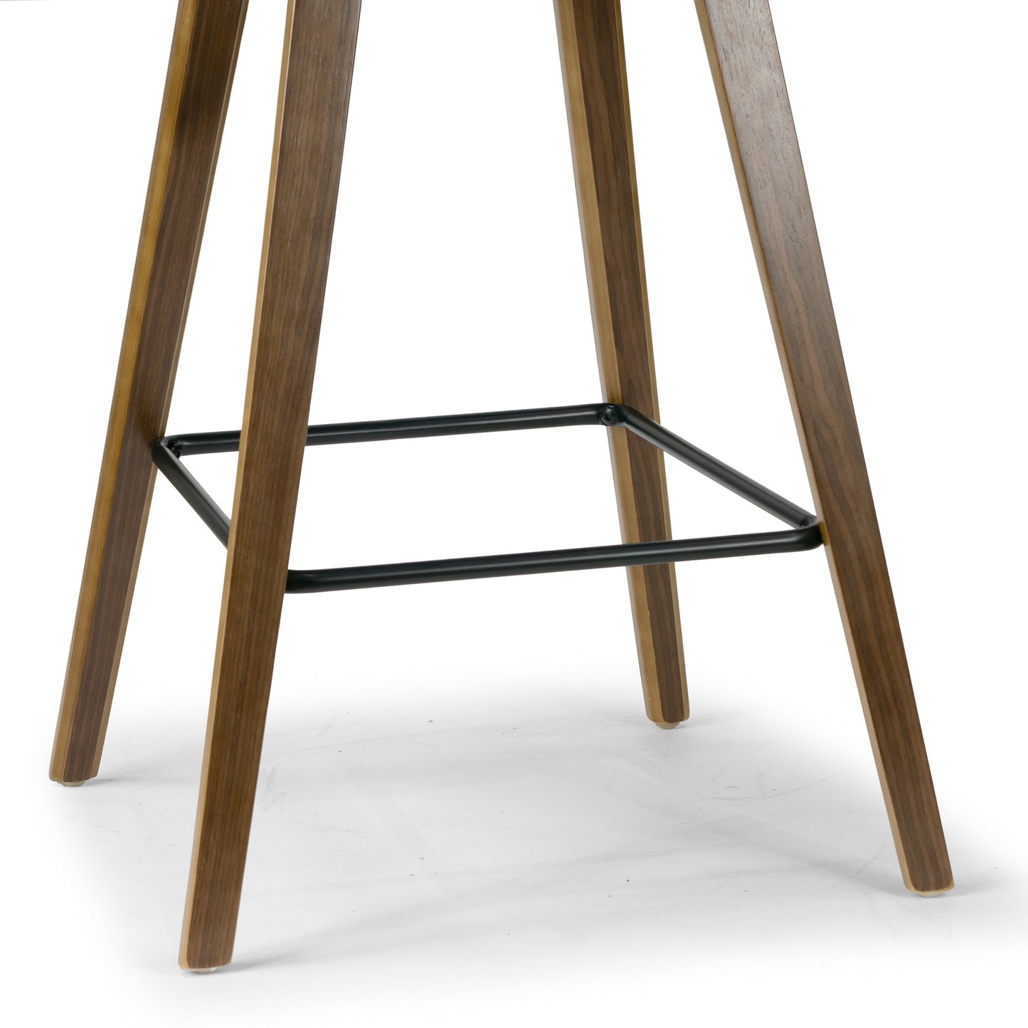 Set of 2 Alyn Modern Brown Barstool with Walnut Finish plywood Legs and Metal Footrest