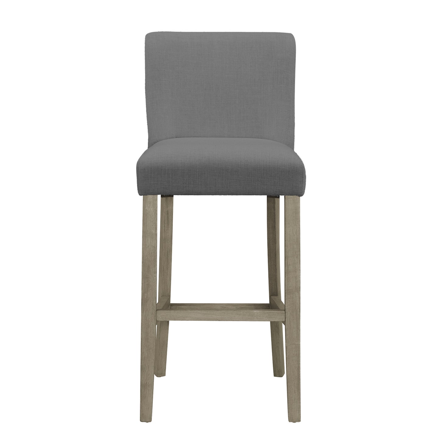Set of 2 Aleco Grey Fabric Bar Stool with Metal Nail Head Accents