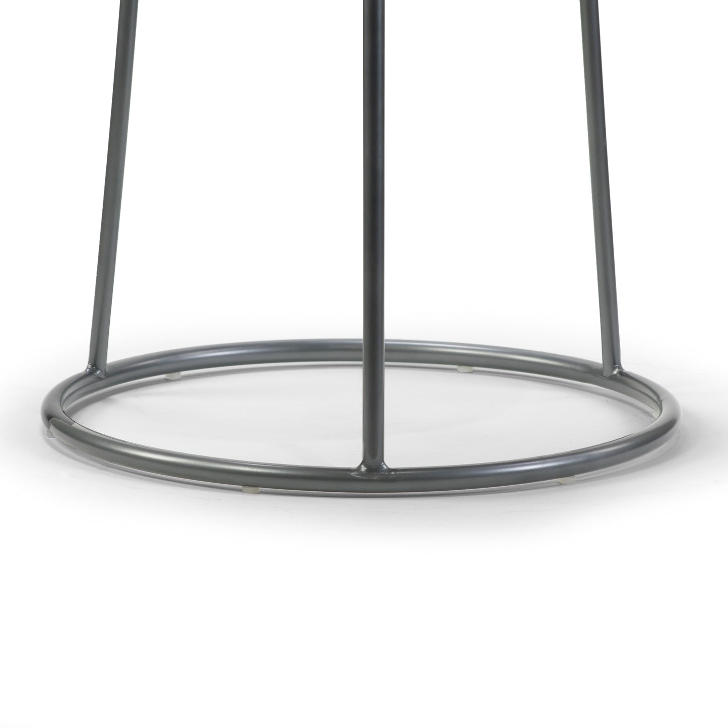 Set of 2 Amie Brown Backless Counter Stool with Gunmetal Grey Frame