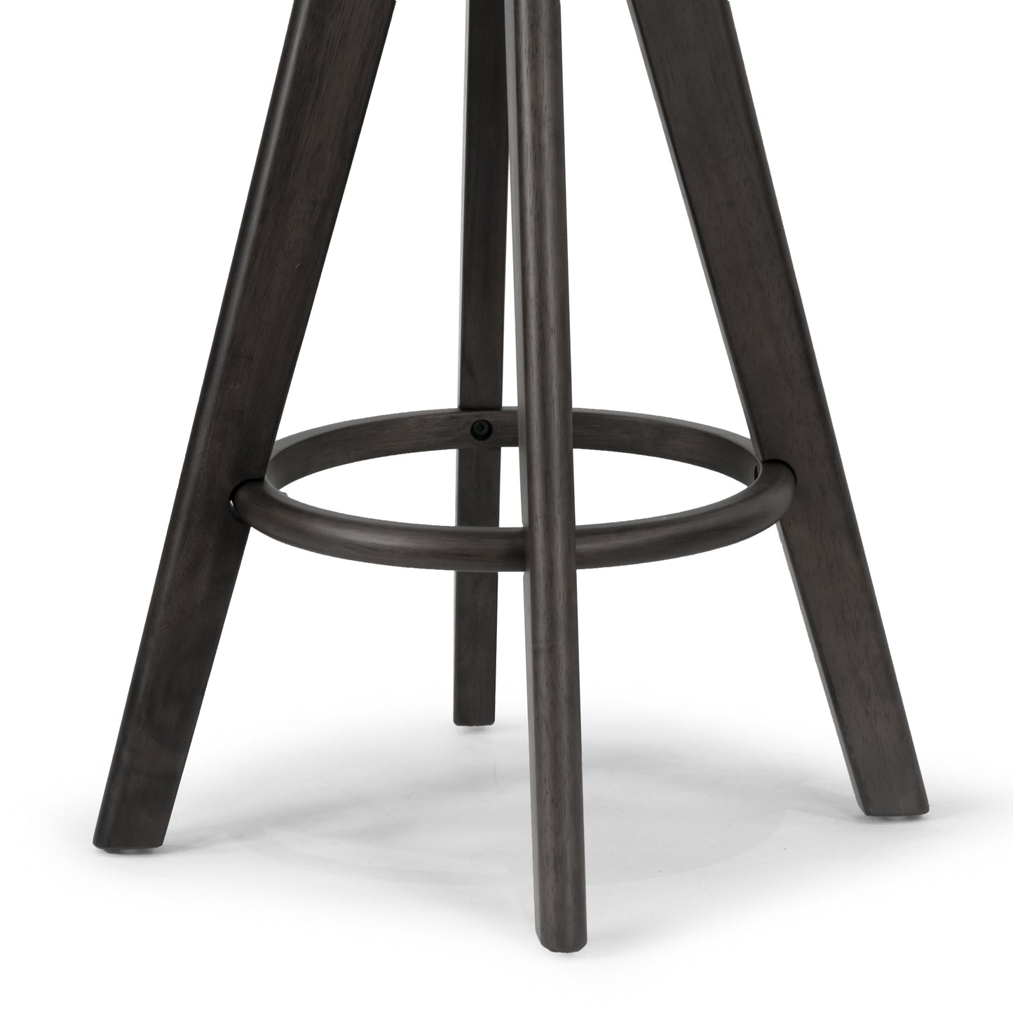 Set of 2 Asta Black Rubberwood Barstool with Low Back Fabric Seat
