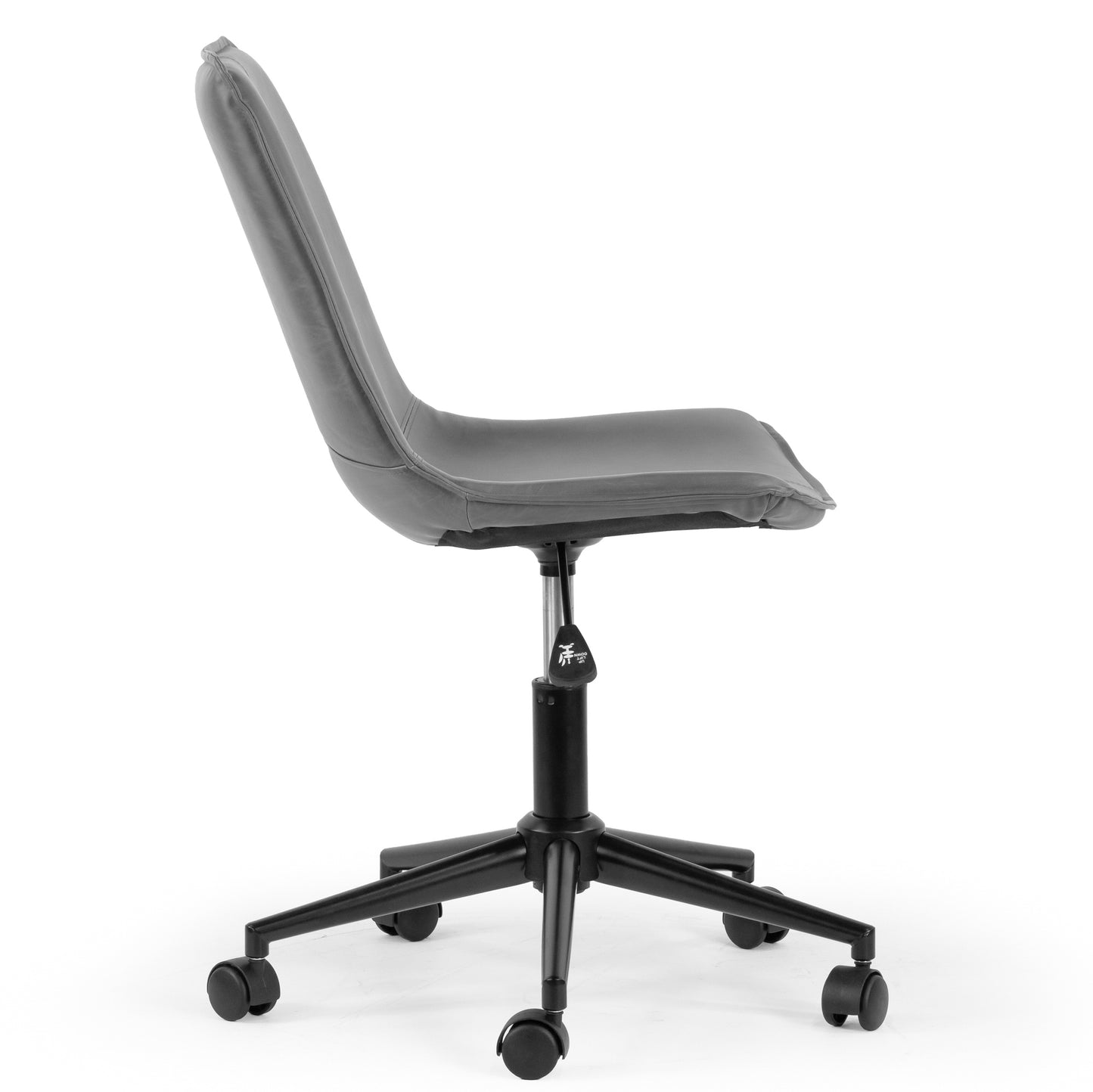 Amery Grey Faux Leather Adjustable Height Swivel Office Chair with Wheel Base